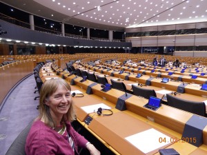 Barbara in EU parliament building