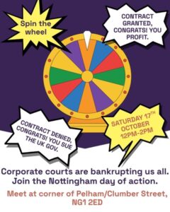 Informatioin about the event, with pipicture of a wheel of fortune