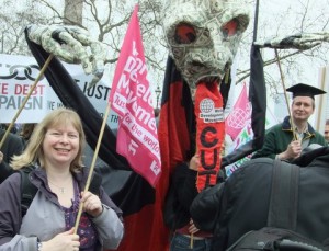 Oxford WDM member, 
Julieanne Porter, at the march in London